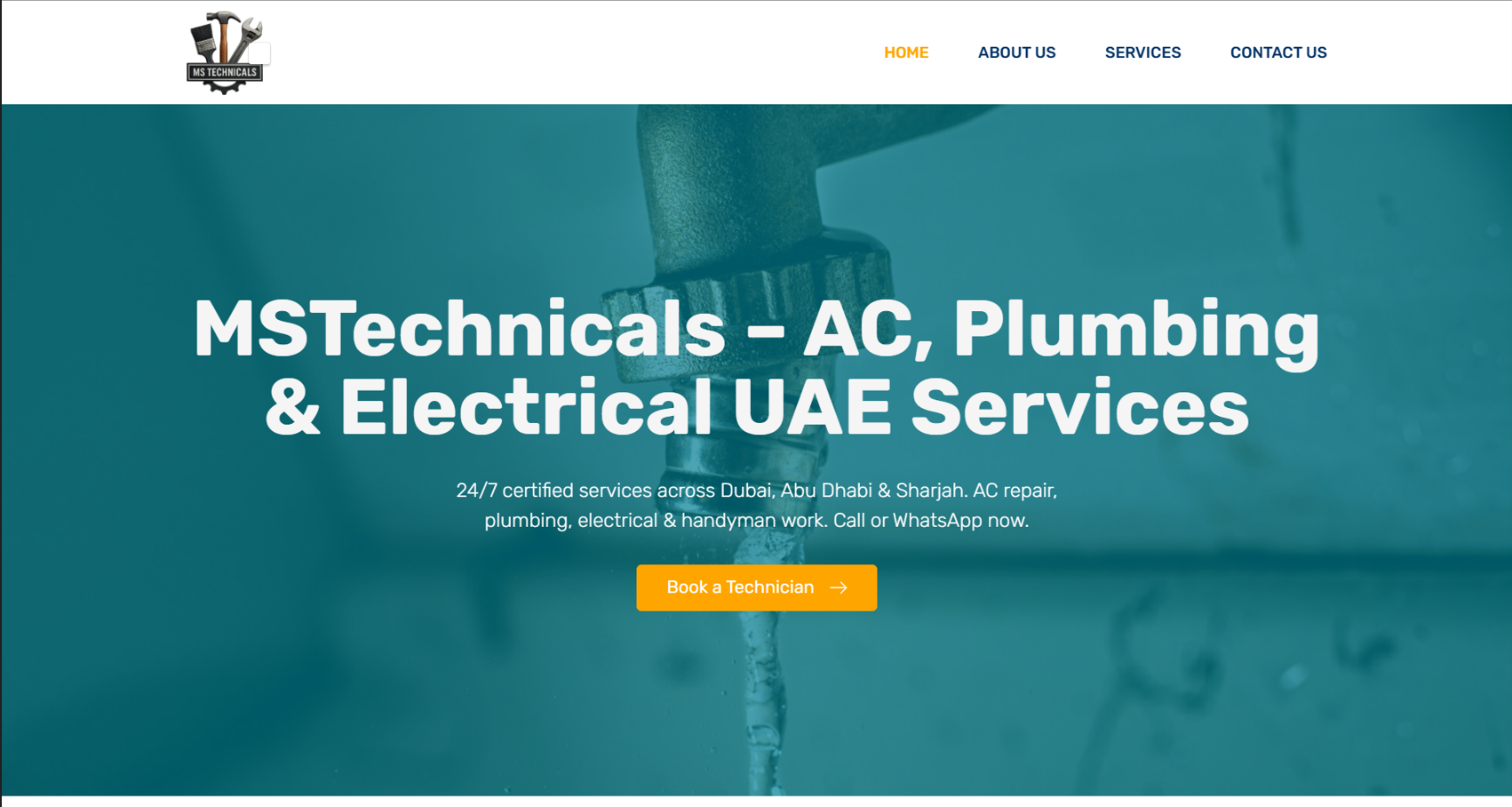 MSTechnicals — UAE Technical Services WordPress Website — Delivered in 5 Days - Home _ Hero